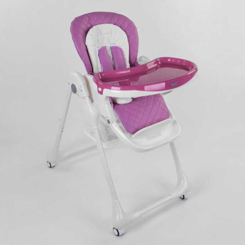 Стільчик для годування немовлят Toti W-62005 (м'який PU, м'який вкладиш, 4 колеса, знімний столик, в коробці)