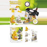 Мікроскоп 1026-53 збільшення у 60х та 180х, підсвічування, тримач для телефону, 4 дослідницьких скла, підставка, ремінець, в коробці