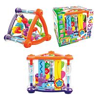 Мультибокс 45323 "TK Group", брязкальце, пальчиковий лабіринт, дзеркало, рахівниця, пальчикові ігри, в коробці