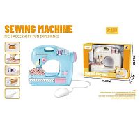 Швейна машинка XS 25055 2 кольори, на батарейках, шиє, підсвічування, нитки, тканина, інструкція, в коробці