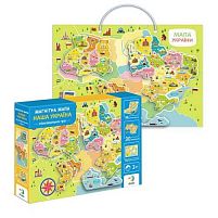 Магнітна мапа України 200268 "DoDo", 30 елементів, магнітна дошка, в коробці