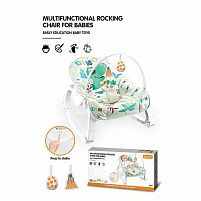 Шезлонг YK 7007 заспокійлива вібрація, дуга з підвісками, на батарейках, регулювання положення, пискавка, в коробці