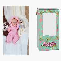 Пупс QM 24017 "TK Group", функціональний, датчик руху, звуки: сміх, плач, засинає, висота: 42 см, гумовий, пустушка, пляшечка, памперс, в коробці