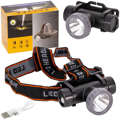 Ліхтарик налобний світлодіодний акумулятор Stenson SQ-805 (8.5*6.5 см., 1LED, 800 mah) фото 2