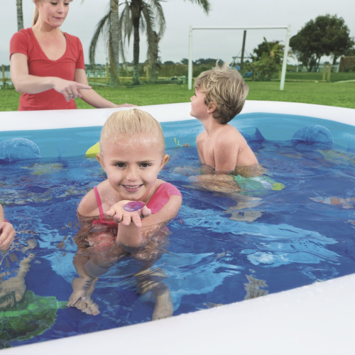Дитячий надувний басейн «Підводний світ 3D» Bestway 54177 , 262 х 175 х 51 см, з 3-d окулярами та кристалами фото 6