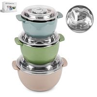 Миски з кришками SS 6пр/наб 0.8/1.6/2.4л Stenson R93663