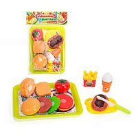 Набір продуктів “Кулінарна фантазія” 551188 "WToys", 18 елементів, на липучках, дошка для нарізання, ніж, таця, у пакеті