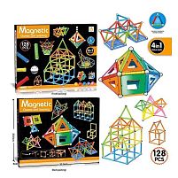 Магнітний конструктор AQ 2208 128 деталей, 3 типи елементів, в коробці