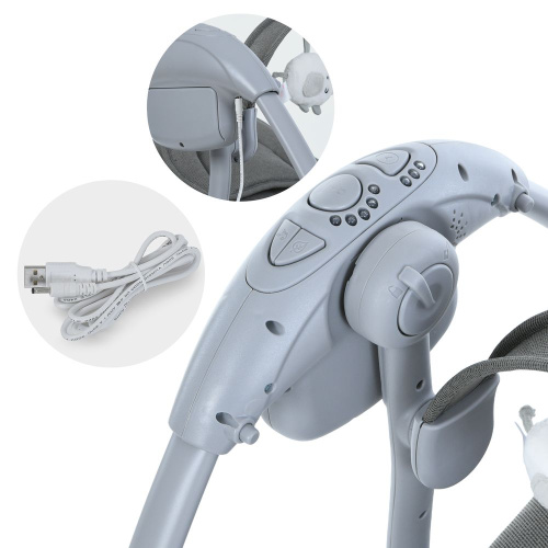 Крісло-гойдалка для немовлят з електро-заколисуванням Mastela 6599 (механізм гойдання: маятник, 5 швидкостей, музика, люлька: 2 положення) фото 4