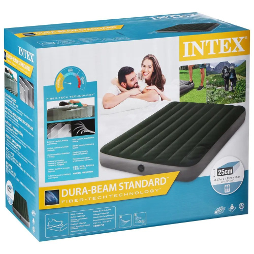 Надувний матрац Intex 64762 «Dura-Beam» (25*137*191 см, півторамісний, вбудований ножний насос, до 272 кг) фото 8