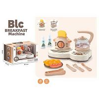 Побутова техніка 9936 A підсвічування, мелодії, булькіт води, чайник, тостер, посуд, муляжі харчових продуктів, у коробці