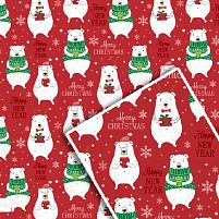 Папір пакувальний крейдований новорічний 10л/уп 70*100см Stenson 531