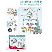 Музична карусель 648 A-66 підсвічування, проєктор, колискові, таймер, озвучування англійською мовою, брязкальця, в коробці