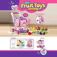 Візок з фруктами KK 111 ШТРИХ=400013 розмір: 33.5х35х38.5 см, фрукти на липучках, дошка, ніж, в пакеті