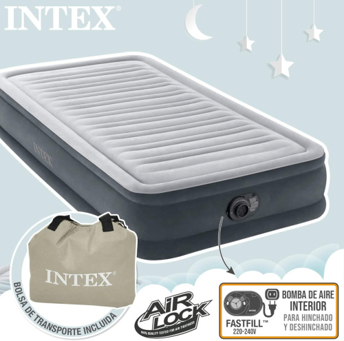 Надувне ліжко Intex 67766 (33*99*191 см, односпальне, вбудований електронасос 220V, до 136 кг) фото 9