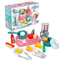 Набір посуду 3021 "Technok Toys", 33 предмети, плита, посуд, муляжі їжі, в коробці