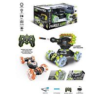 Танк на радіокеруванні DH 666-74 B 2 кольори, акумулятор 3.7 V, пульт керування 2.4 Ghz, підсвічування, звуки, стріляє м’якими патронами, ролик