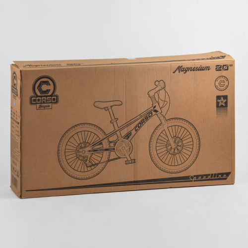Дитячий магнієвий велосипед 20'' CORSO «Speedline» MG-64713 (1) магнієва рама, дискові гальма, додаткові колеса, зібраний на 75% фото 2