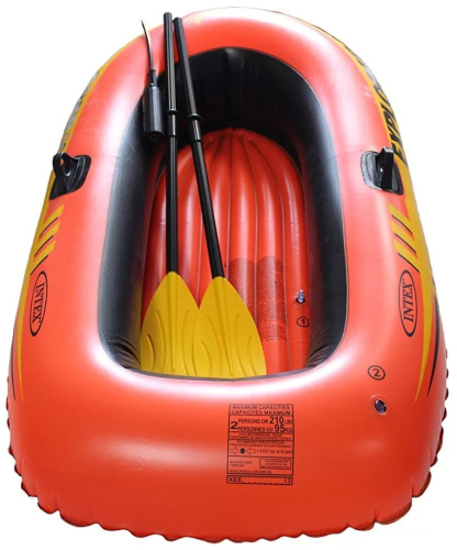 Човен надувний Intex 58331 «Explorer 200 Set» (94*185 см, гребний, півторамісний, двокамерний, надувне дно, до 95 кг.) фото 4