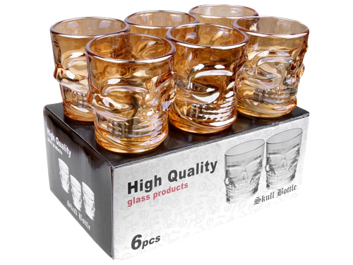 Набiр чарок "Череп" 6шт/наб 50мл Stenson R29804-Gold фото 2