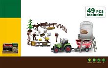 Набір фермера 550-33 K 49 елементів, трактор, підсвічування, звук, інерція, причеп, силосна вежа, стайня, фігурка фермера, фігурки тварин, декора