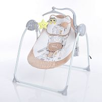 Крісло-гойдалка для немовлят з електро-заколисуванням El Camino ME 1075 TEDDY Beige Animals (механізм гойдання: маятник)