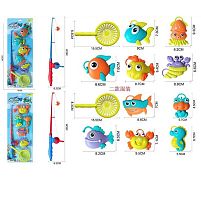 Риболовля QF 557 B 2 види, вудка, сачок, 5 фігурок, на листі