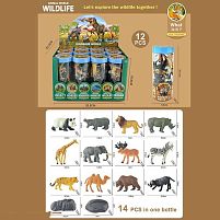 Набір тварин TBS 079-3 ЦІНА ЗА 12 ШТУК В БЛОЦІ, “Дика природа”, 14 елементів, в коробці