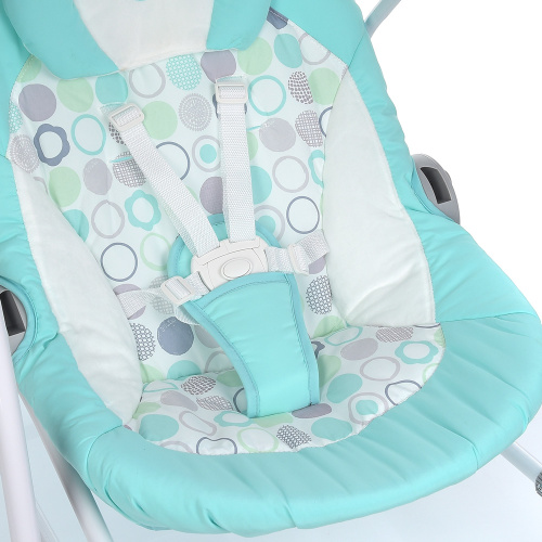Крісло-гойдалка для немовлят з електро-заколисуванням El Camino ME 1028 SENSA Circles Aqua Mint (механізм гойдання: маятник) фото 3