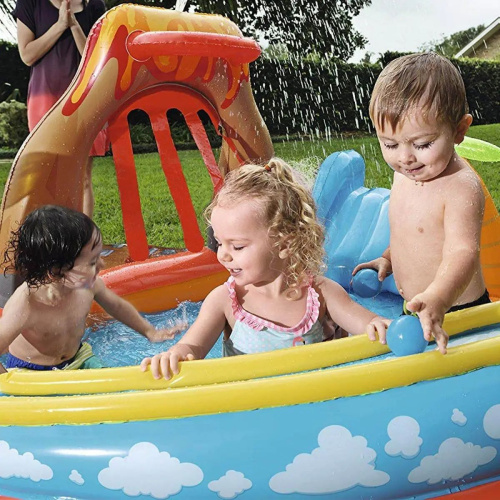 Дитячий надувний ігровий центр BestWay 53069 «Вулкан» (Водна гірка з басейном, фонтаном та м'ячиками, 104*265*265 см.) фото 2