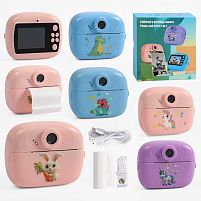 Фотоапарат-принтер C 72972 кабель type-C, роз’єм для SD карти, фото, відео, ігри, рулон термопаперу, в коробці, ВИДАЄТЬСЯ ТІЛЬКИ МІКС ВИДІВ