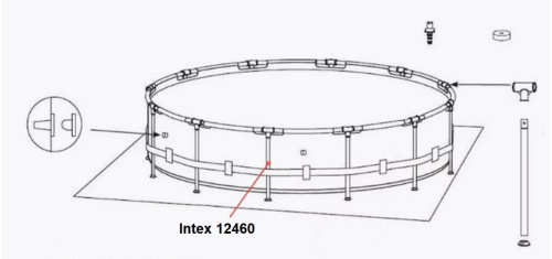 Стійка (опора) Intex 12460 (вертикальна, ↔1002 мм, Ø27/47, Ø33/50 мм, до каркасних круглих басейнів серії Prism Frame Ø427/Ø457*107 см) фото 3