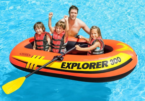 Човен надувний Intex 58332 «Explorer 300» (117*211 см, гребний, двомісний, двокамерний, надувне дно, до 186 кг.) фото 9