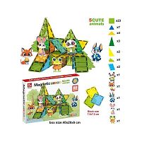 Магнітний конструктор SQ 66002-7 50 деталей, 5 фігурок тварин, в коробці