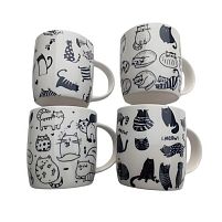 Чашки "Meow" 4пр/наб 350мл Stenson R37263