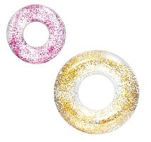 Коло дитяче надувне для плавання Intex 56274 «Блискітки» (Ø119 см, 2 кольори, вік 9+, до 80 кг)