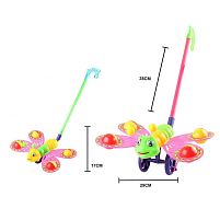 Каталка 198-2 2 види, "Метелик", брязкальця, висота 38 см, в пакеті