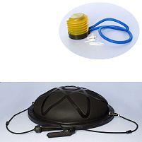 Балансировочна спортивна півсфера (платформа) для фітнесу Profi MS 2609-5 (Ø60 см, еспандер, насос, чорний)