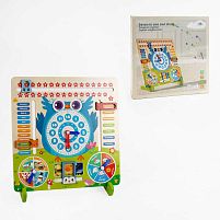 Дошка логічна C 68294 циферблат з рухомими стрілками, місяці, дні тижня, пори року, погодні умови, ніжки, в коробці