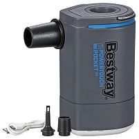 Насос електричний BestWay 62322 «Powertouch» (вбудований аккумулятор Li-ion 1600 мА, 200 л/хв, 3 насадки)