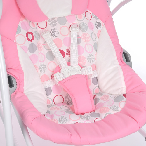 Крісло-гойдалка для немовлят з електро-заколисуванням  El Camino ME 1028 SENSA Circles Pink (механізм гойдання: маятник) фото 3