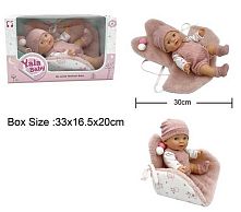 Пупс YL 2430 C-C гумовий, висота 30 см, пелюшка трансформується у зручне крісло, знімний одяг, в коробці