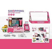 Касовий апарат 818-378 розмір - 28.5х13х16.5 см, калькулятор, сканер, термінал, кошик, продукти, картка, гроші, чеки, монети, звуки, підсвічува