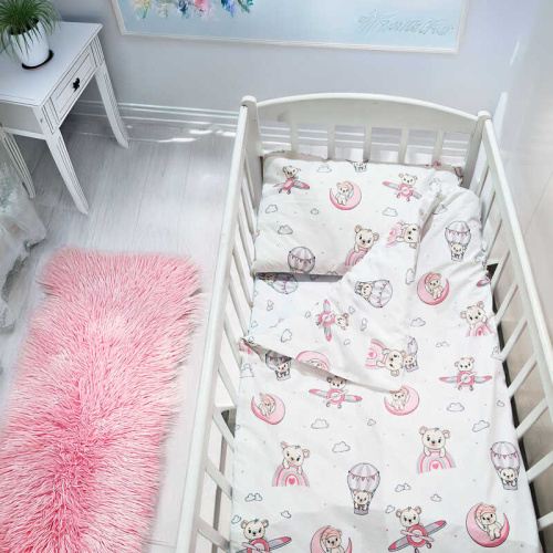 Змінний комплект постільної білизни "Ведмежа" 52099 тканина РАНФОРС, розмір 120*60 см "Bimbo"