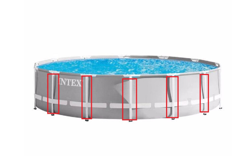 Стійка (опора) Intex 12460 (вертикальна, ↔1002 мм, Ø27/47, Ø33/50 мм, до каркасних круглих басейнів серії Prism Frame Ø427/Ø457*107 см) фото 4