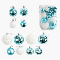 Новорічні прикраси C 67569 34 штуки, кульки, у слюді