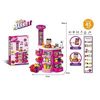 Супермаркет 922-193 45 елементів, висота: 79 см, сканер, підсвічування, звук, ваги, полички, харчові продукти, продуктовий кошик, в коробці