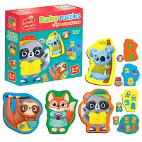 Пазли картонні з грою "Тварини. Іграшки" VT1722-27 укр "Vladi Toys"