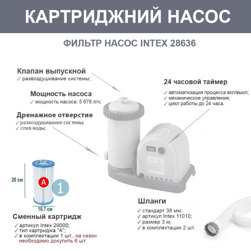 Каркасний басейн Intex 26746 (122*488 см., об'єм: 19176 л., картриджний фільтр-насос: 5678 л/год, підстилка, драбина, тент, серія: Prism Frame) фото 5