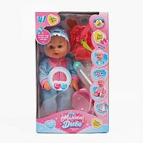 Пупс функціональний UKA-A 0940-13 "WToys", ОЗВУЧУВАННЯ УКРАЇНСЬКОЮ МОВОЮ, звук, від батарейок, п`є, ходить в туалет, в коробці